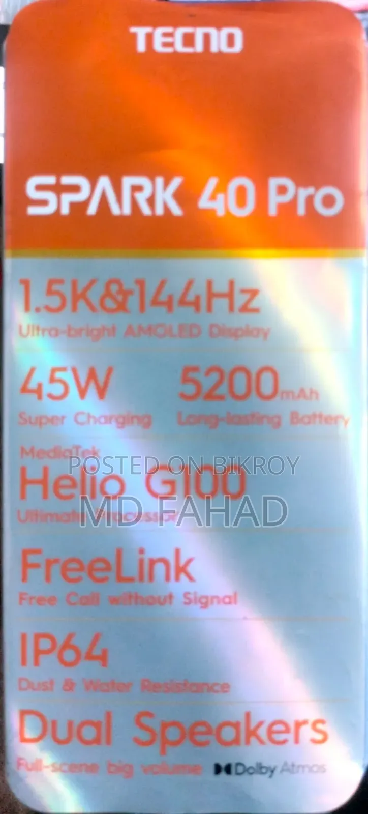 New Tecno Spark 40 Pro 128 GB