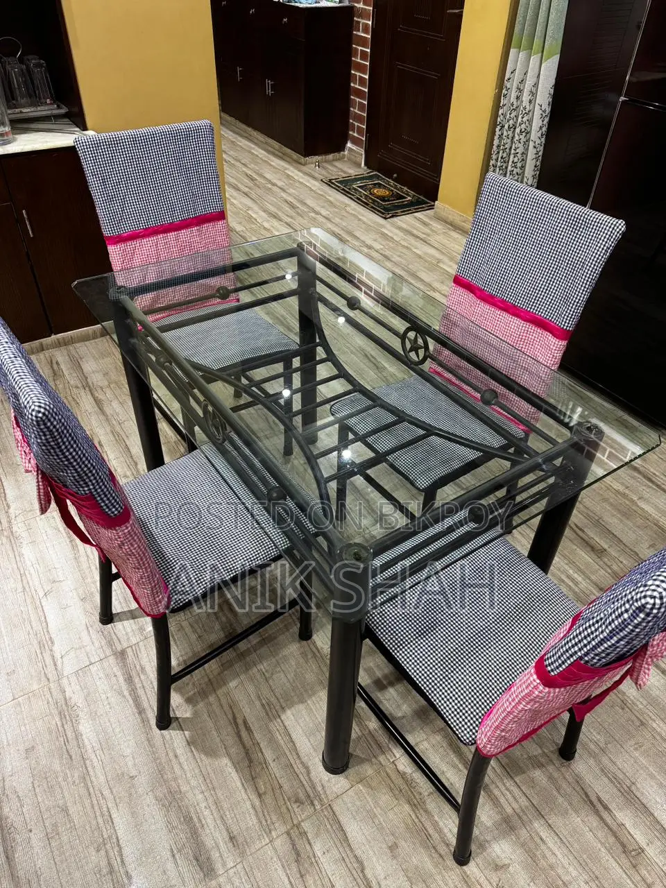 Metal Dining Table With Glass Top