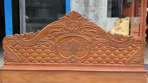 Brand New Mahogany Wood CNC Design Bed | 7x6 Feet