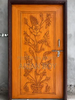 Premium Gamari Wood Carved Door