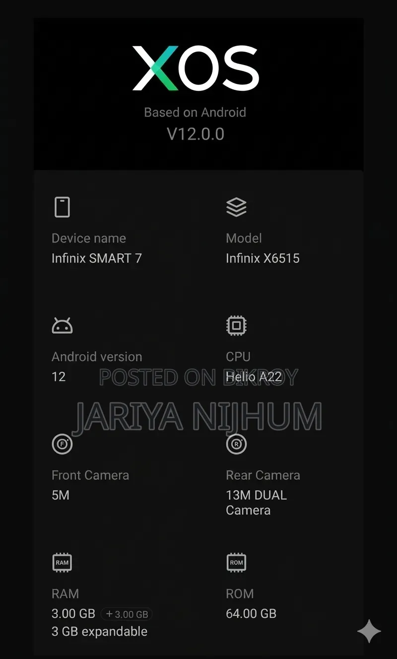 Infinix Smart 7 64 GB Blue