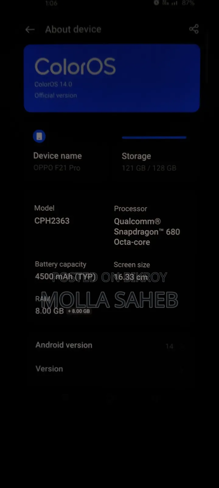 Oppo F21 Pro 128 GB Orange