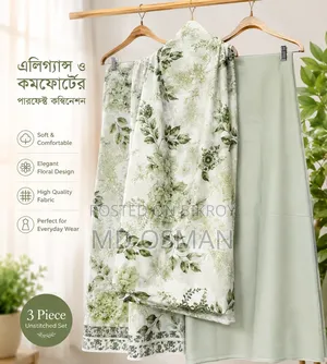 100% Original Cotton Digital Print Three Piece for Woman