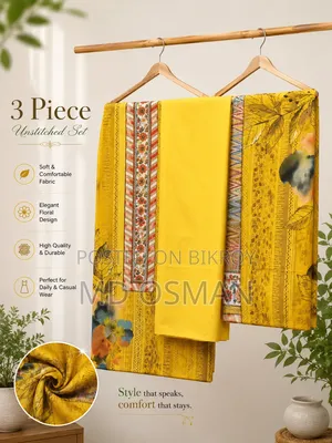 100% Original Cotton Digital Print Three Piece for Woman