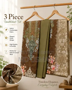 100% Original Cotton Digital Print Three Piece for Woman