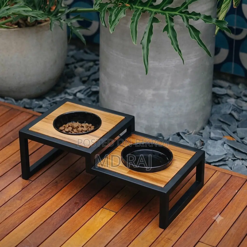 Premium Elevated Cat Dining Station | Food Water Bowl Stand