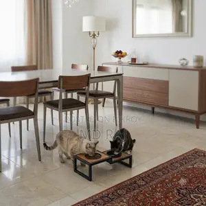 Premium Elevated Cat Dining Station | Food Water Bowl Stand