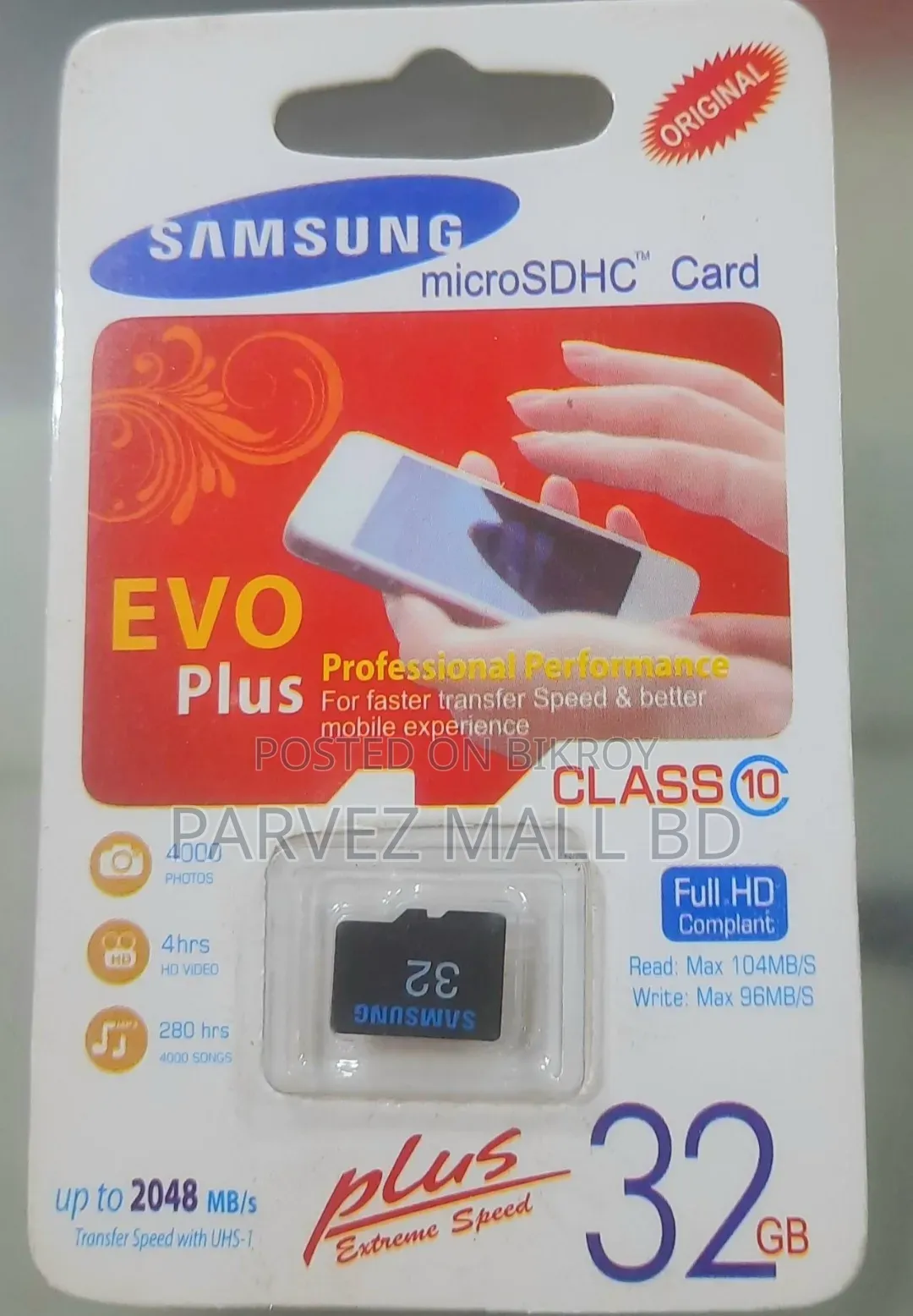 Samsung MicroSDHC TM Classic10 2048 MB/s Transfer Speed 32 GB Full