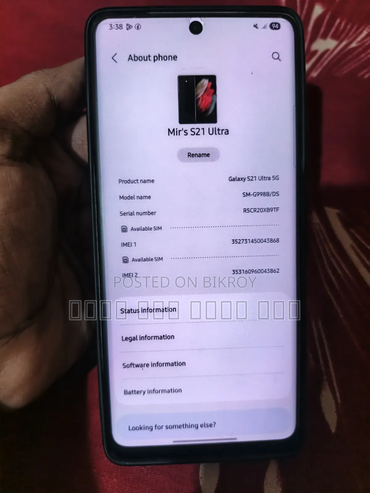 Samsung Galaxy S21 Ultra 5G 256 GB Rose Gold