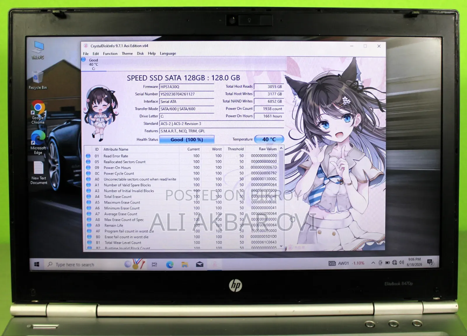 Laptop HP EliteBook 8470P 8GB Intel Core I5 SSD 128GB