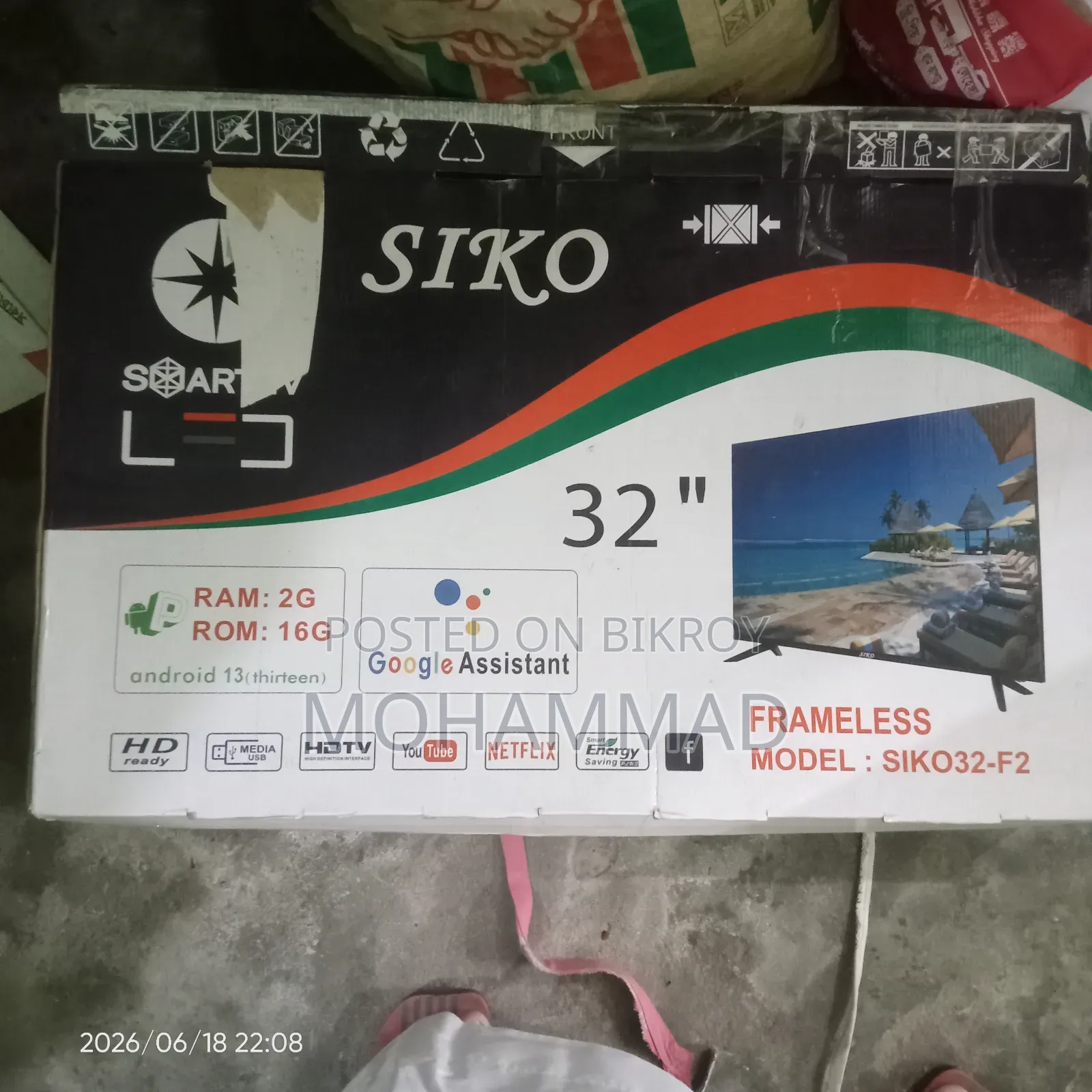 A TV for sale.