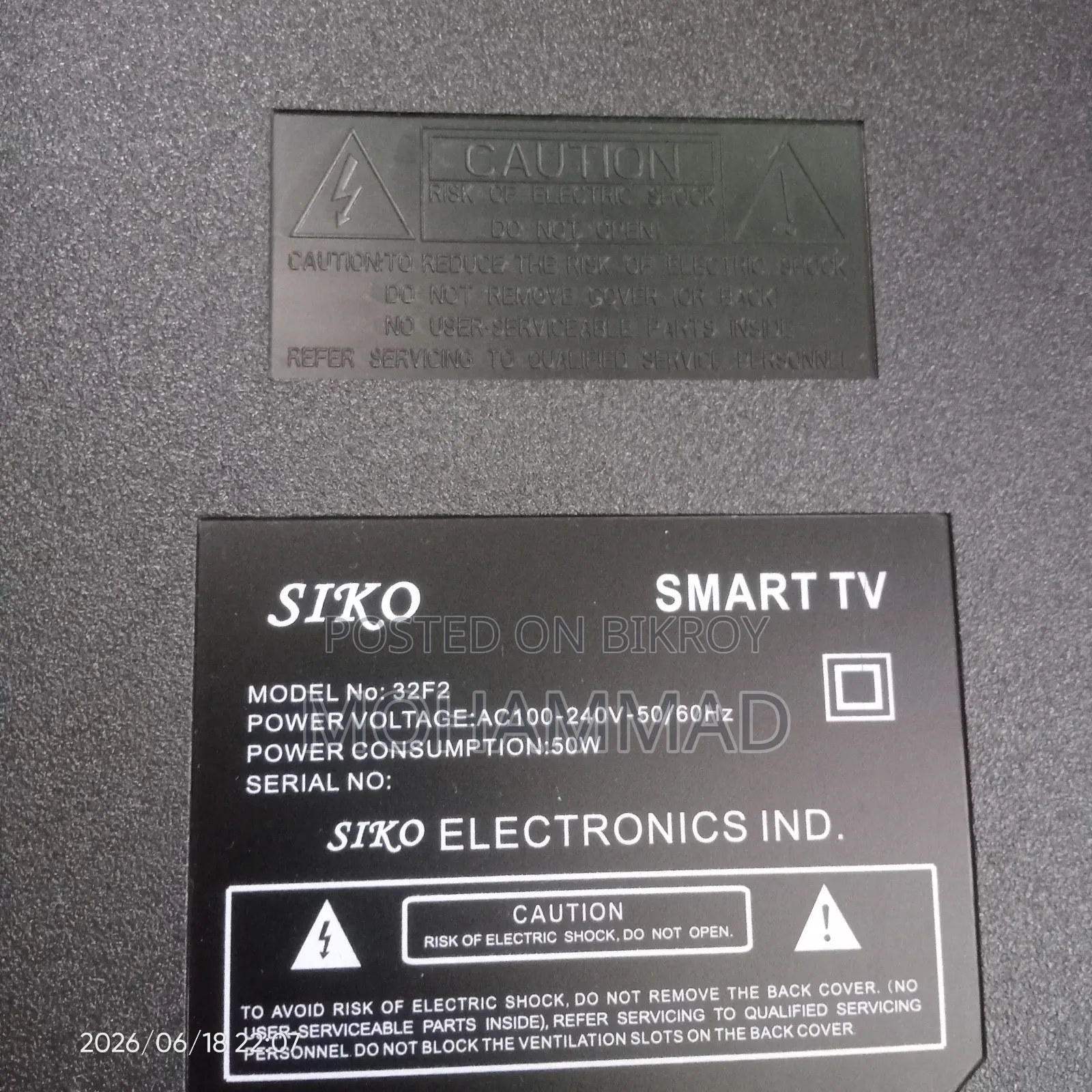 A TV for sale.