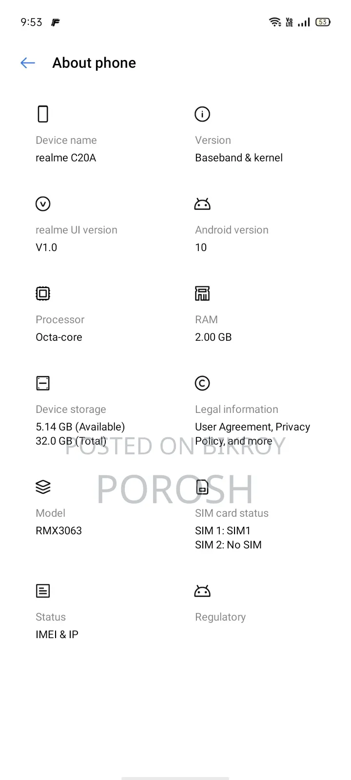 Realme 32 GB Blue