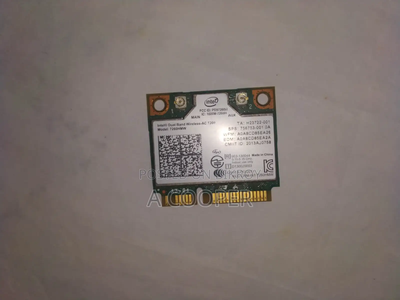 Intel Dual Band Wireless-Ac 7260 Network Card, Model 7260hmw