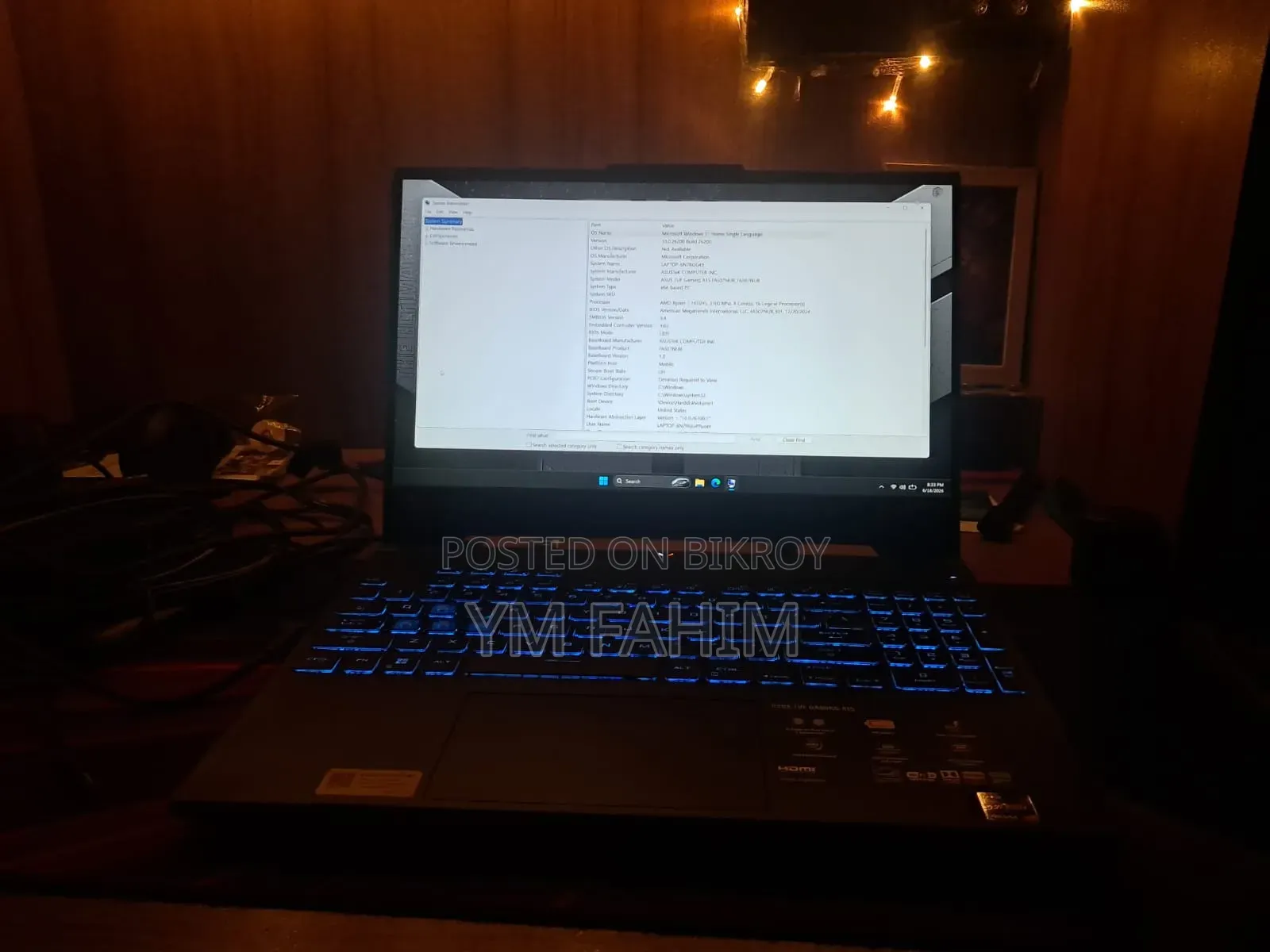 New Laptop Asus TUF Gaming A15 16GB AMD Ryzen 7 SSD 512GB