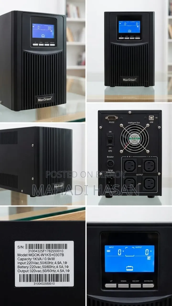 For Sale: Fresh Condition Maxgreen Online UPS (1kva / 0.9kw)