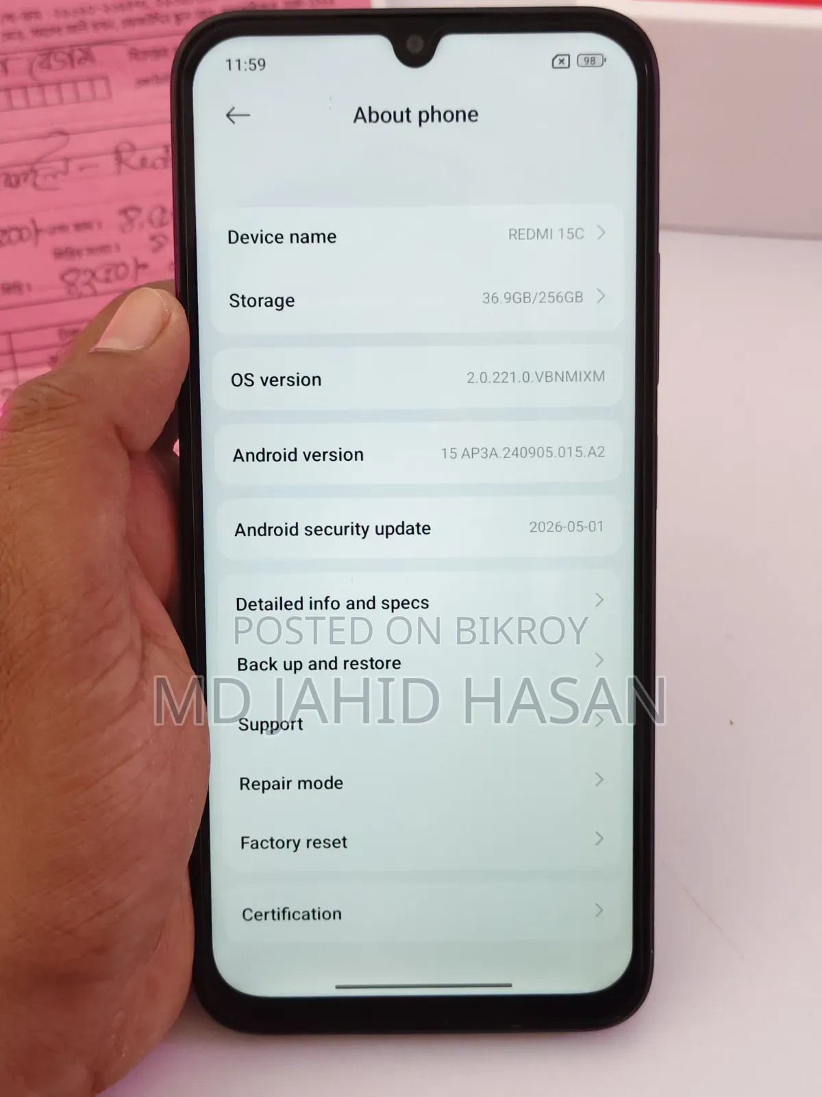 Xiaomi Redmi 15C 4G 256 GB Black