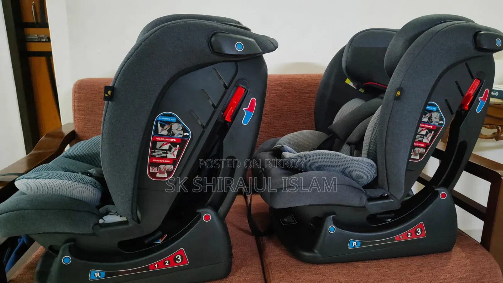Two Gray Baby Car Seat