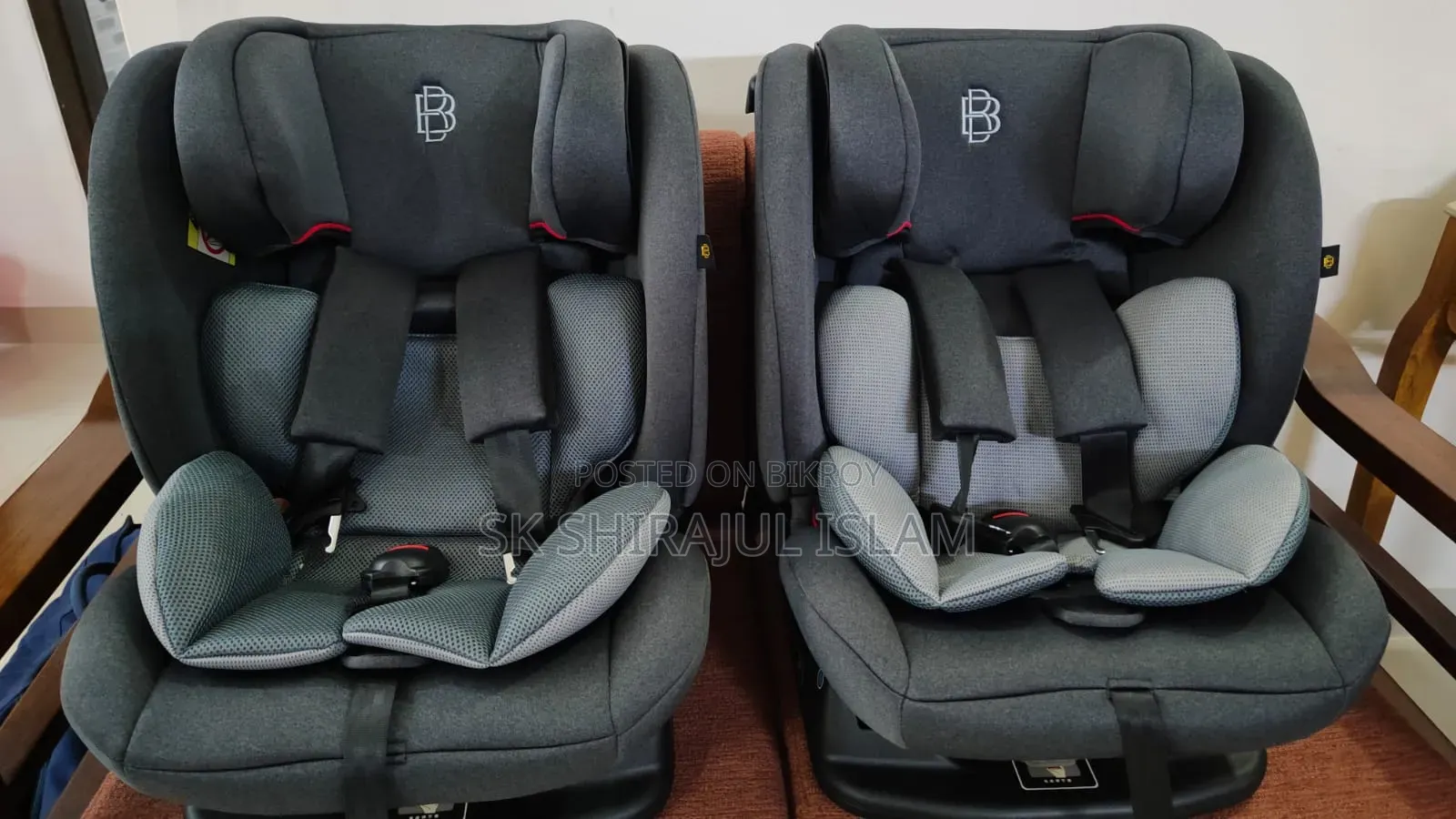 Two Gray Baby Car Seat