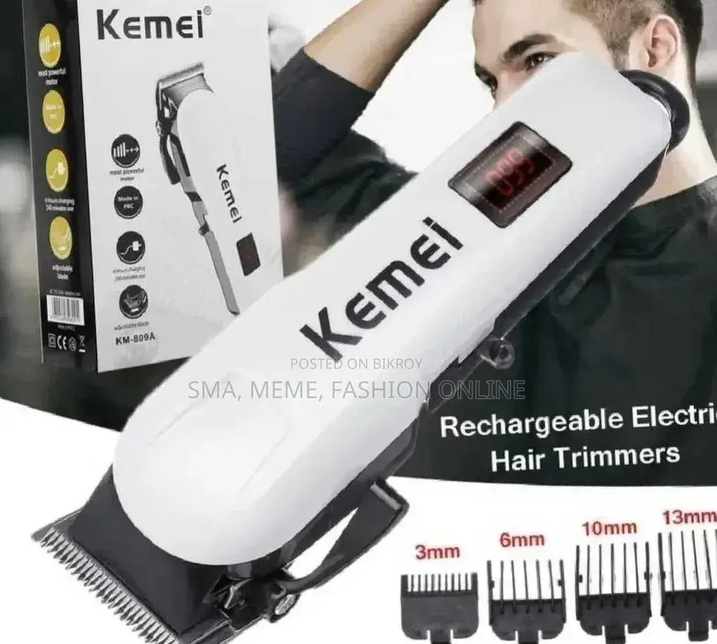 Kemei Km-809a Professional Rechargeable Hair Clipper Trimmer