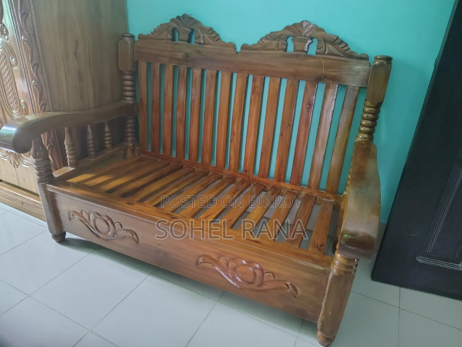 Ready-made Sky Blue 5-Seater Sofa