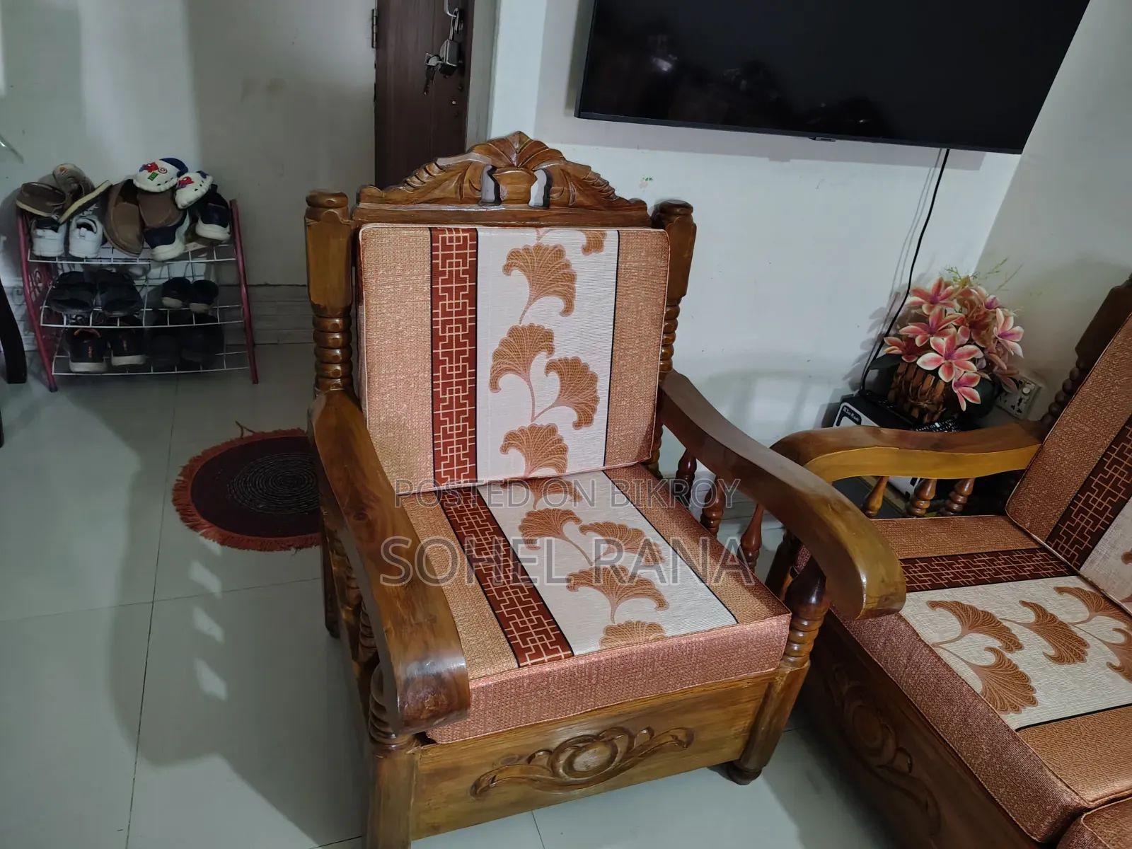 Ready-made Sky Blue 5-Seater Sofa