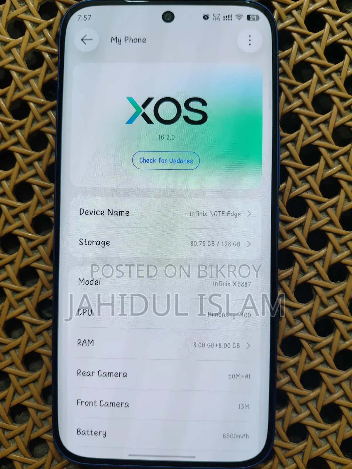 New Infinix Note Edge 128 GB Blue
