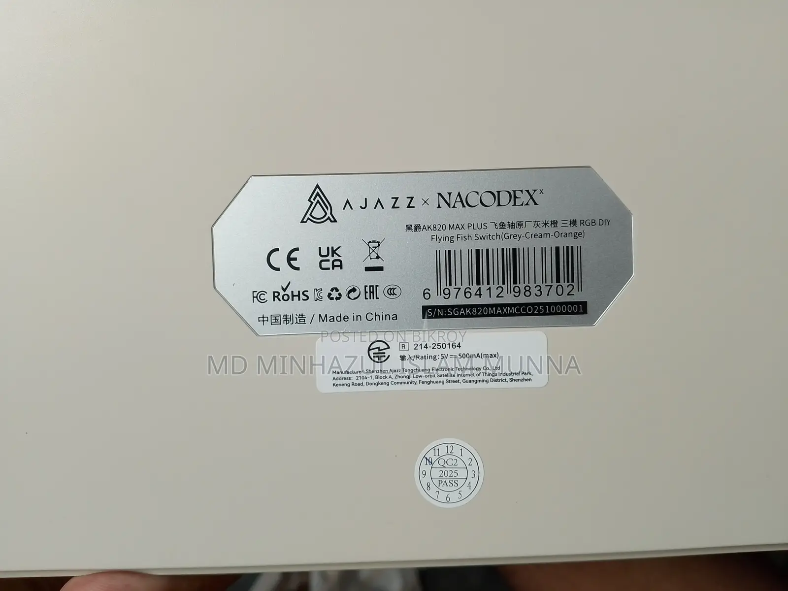 Ajazz Ak820 Max Plus Tri-Mode Mechanical Keyboard