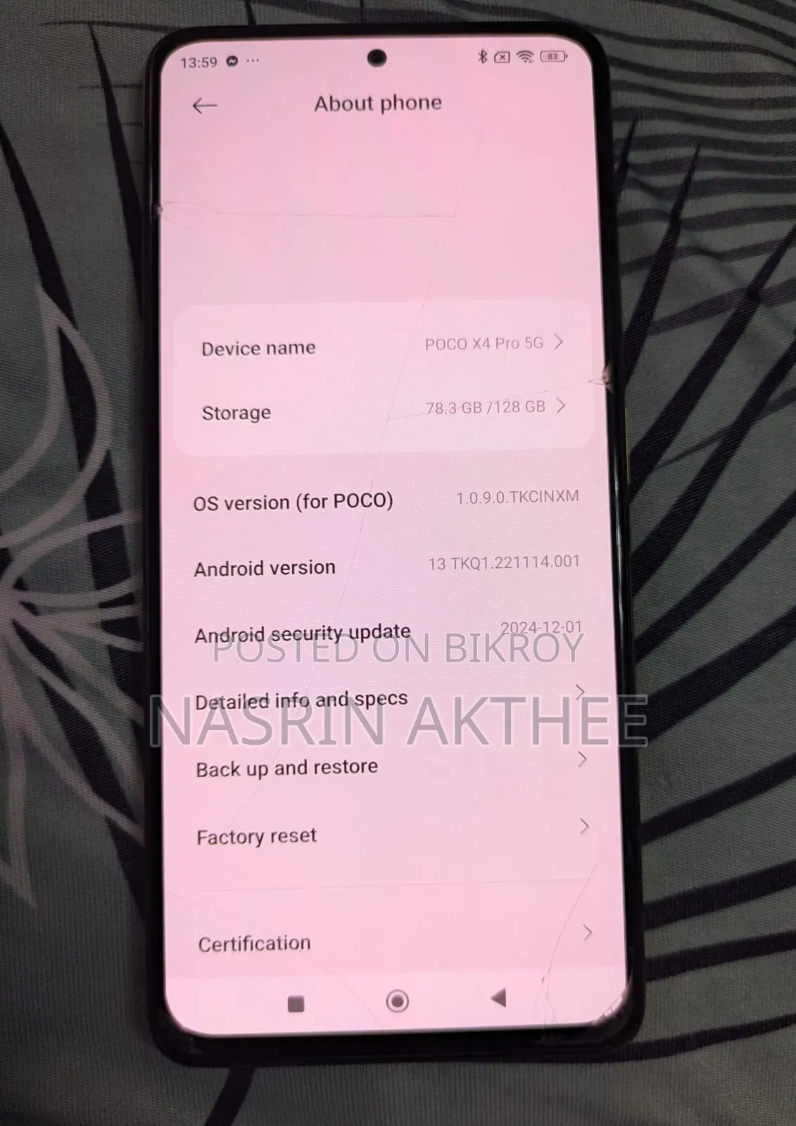 Xiaomi Poco X4 Pro 5G 128 GB Yellow