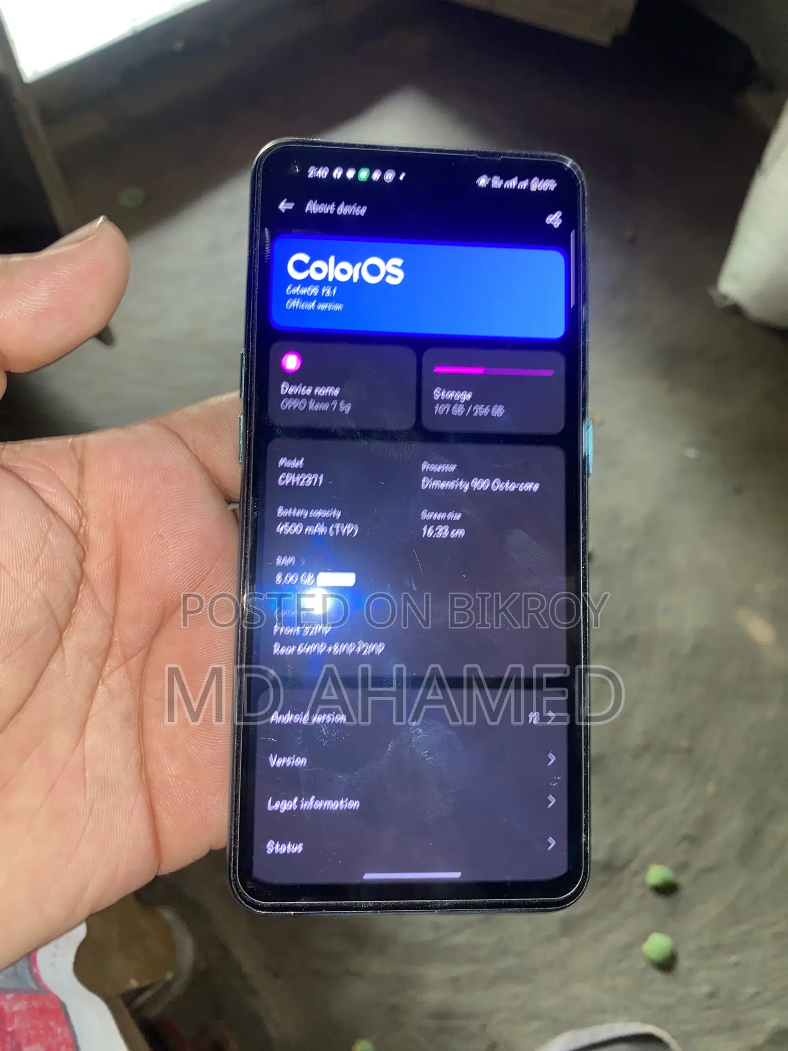 Oppo Reno7 5G 256 GB Blue