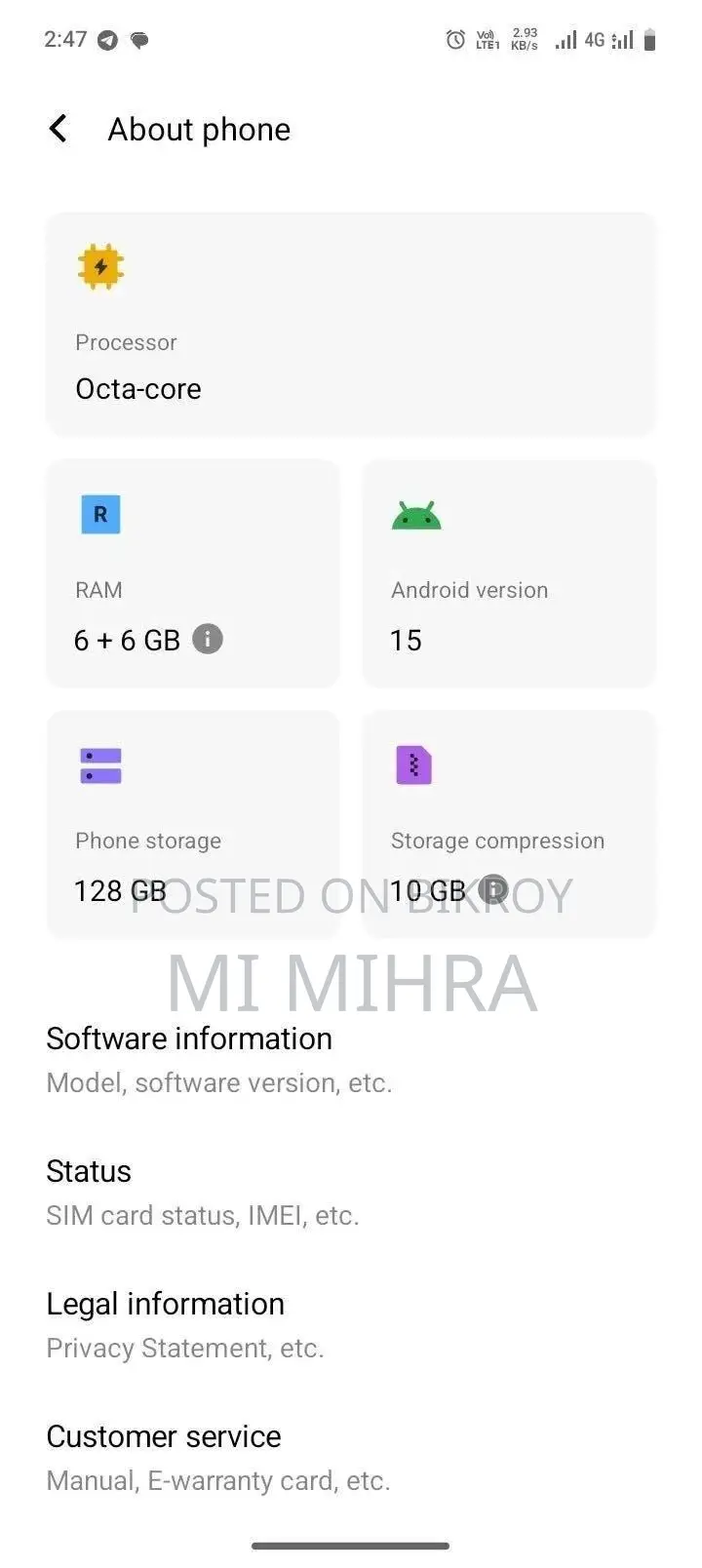 Vivo Y19s 128 GB Gray