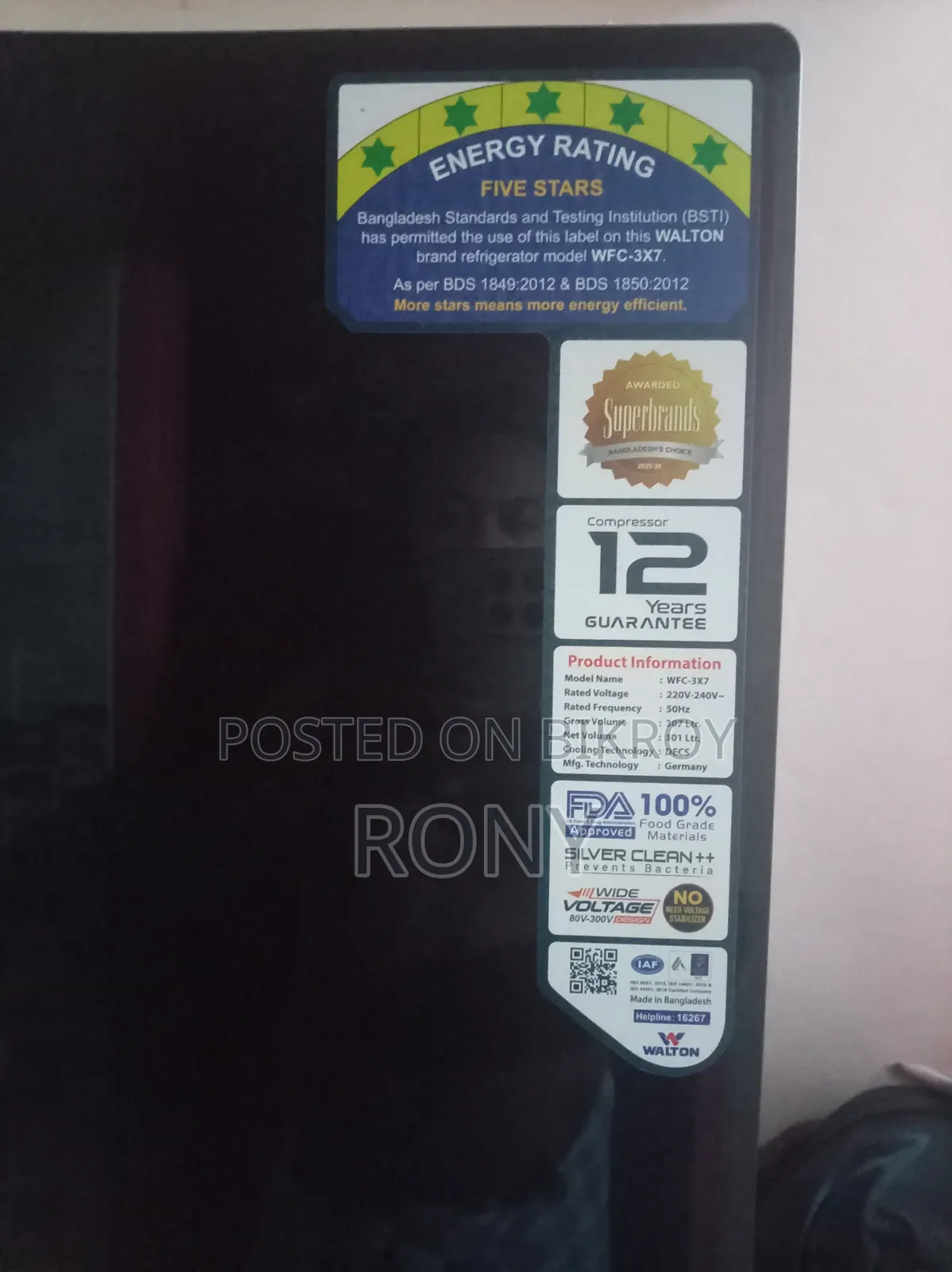 Fully Fresh New Walton Refrigerator