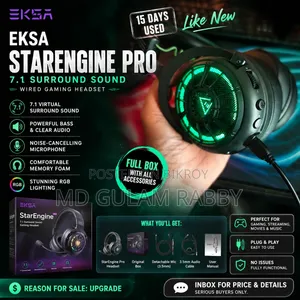 EKSA StarEngine Pro 7.1 Surround Sound Wired Gaming Headset