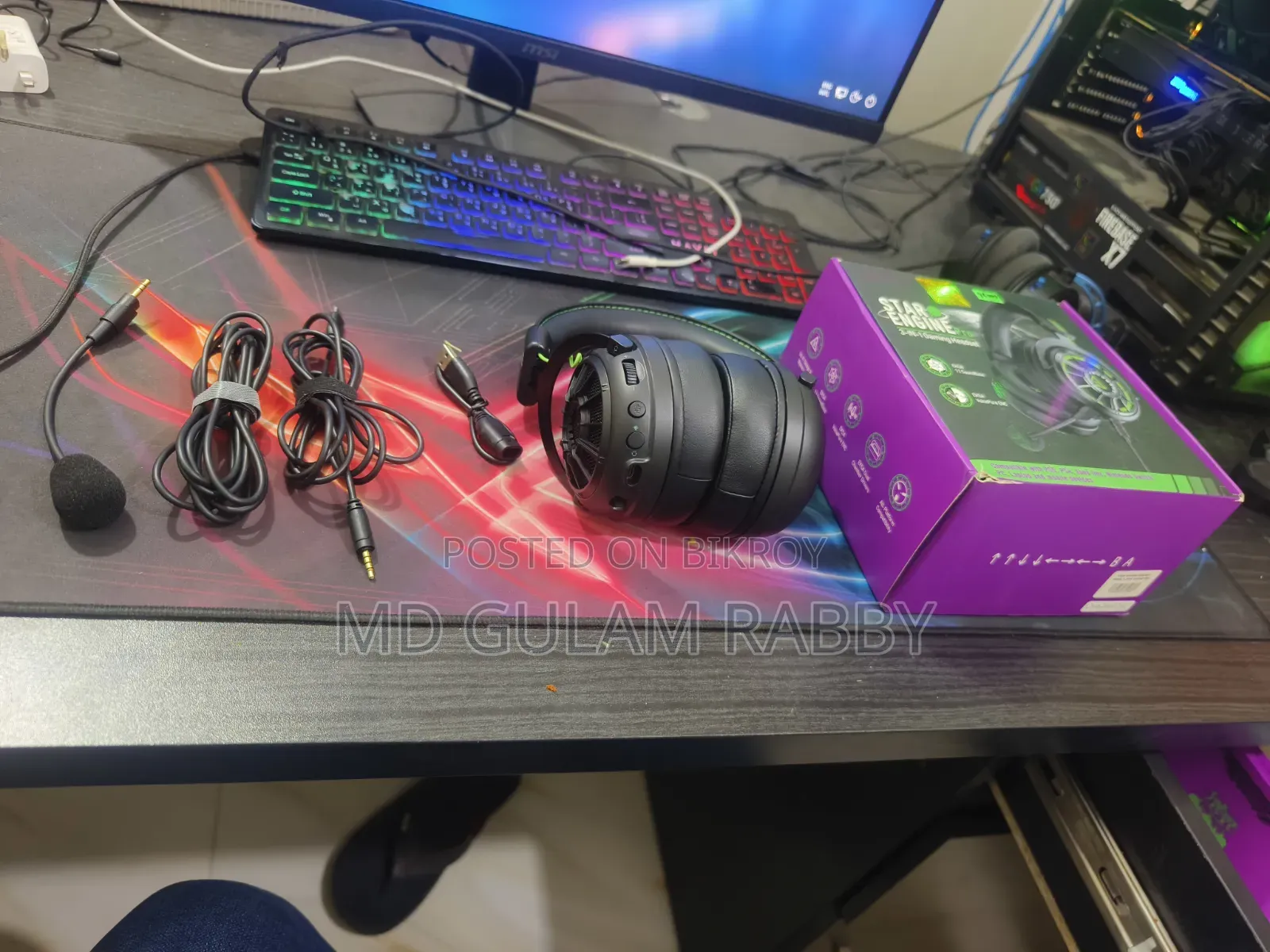 EKSA StarEngine Pro 7.1 Surround Sound Wired Gaming Headset