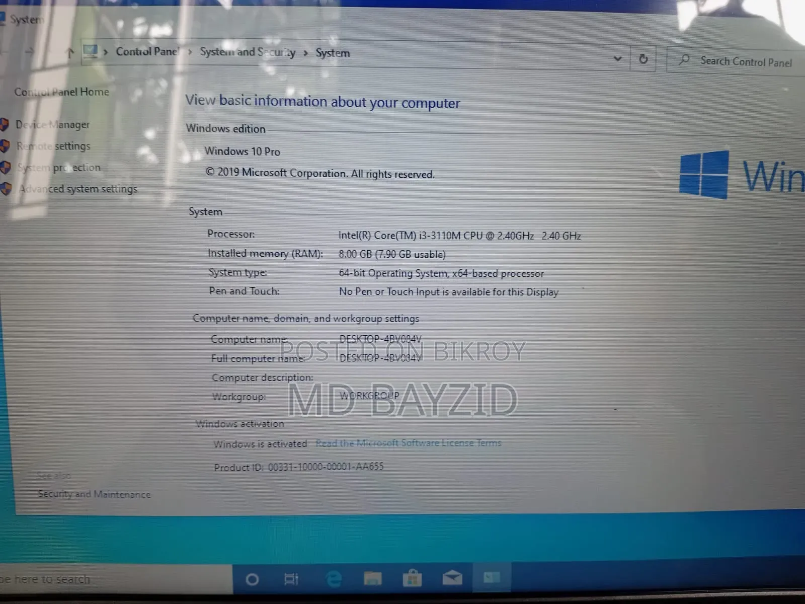 Laptop HP 8GB Intel Core I3 HDD 500GB