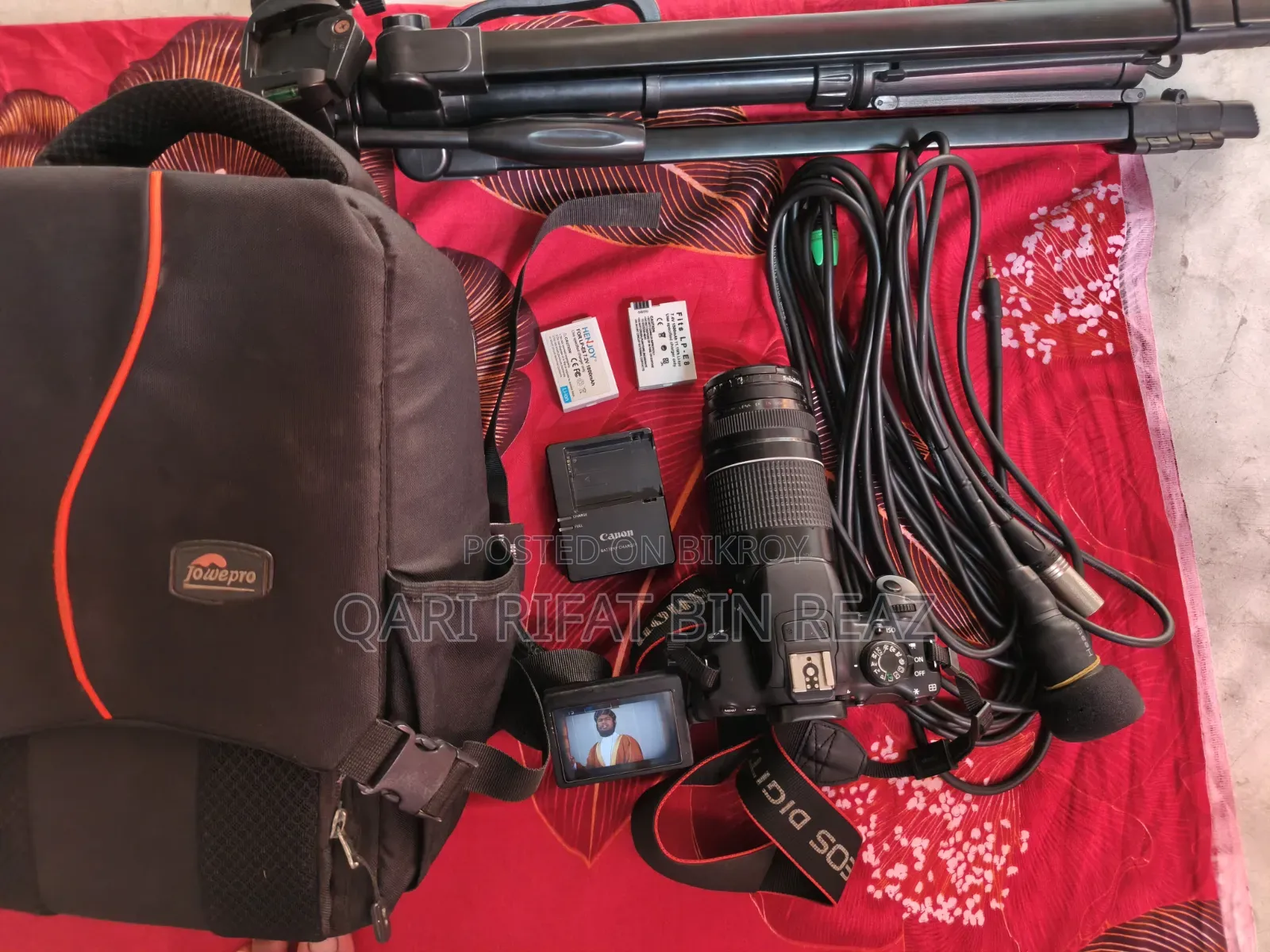 Full camera setup with Canon 700D 75-300mm Zoom Lens for sale.