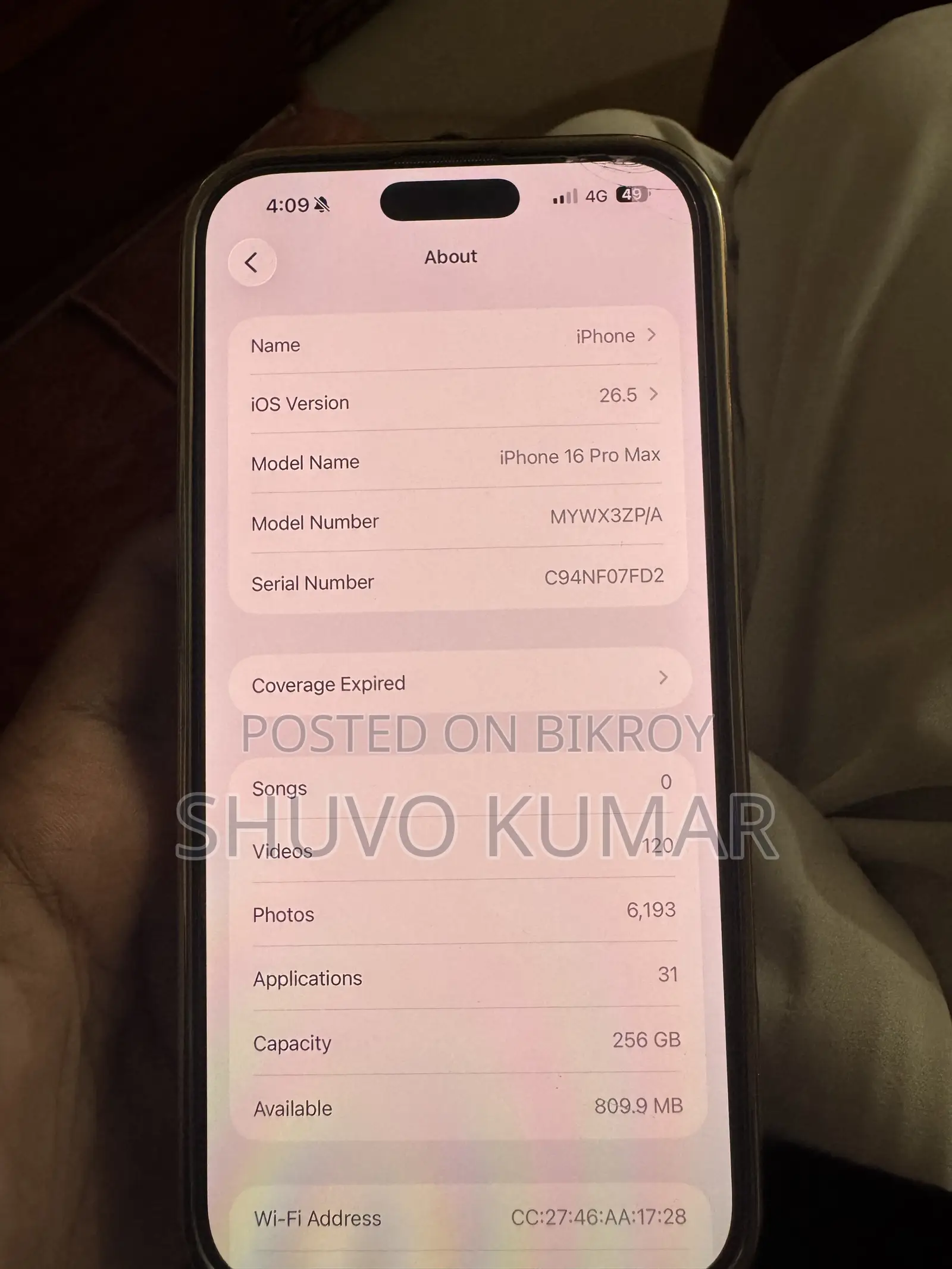Apple iPhone 16 Pro Max 256 GB Rose Gold