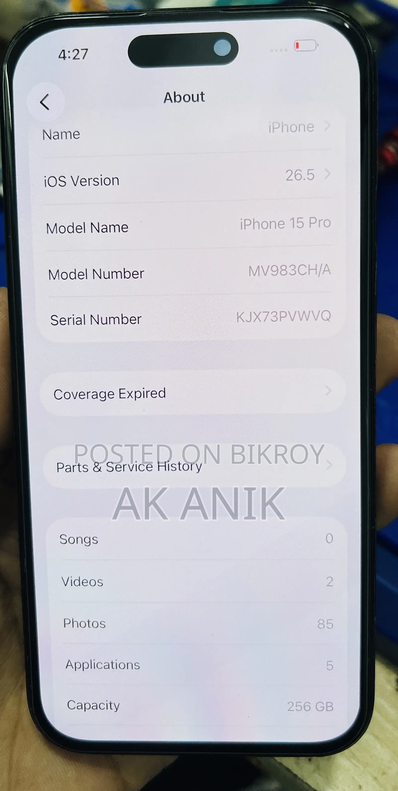 Apple iPhone 15 Pro 256 GB Blue
