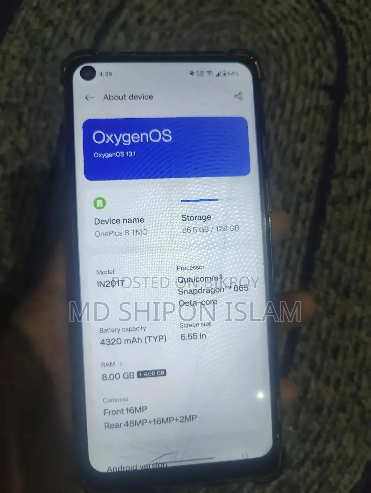 ওয়ানপ্লাস ৮ ১২৮ জিবি রোজ গোল্ড