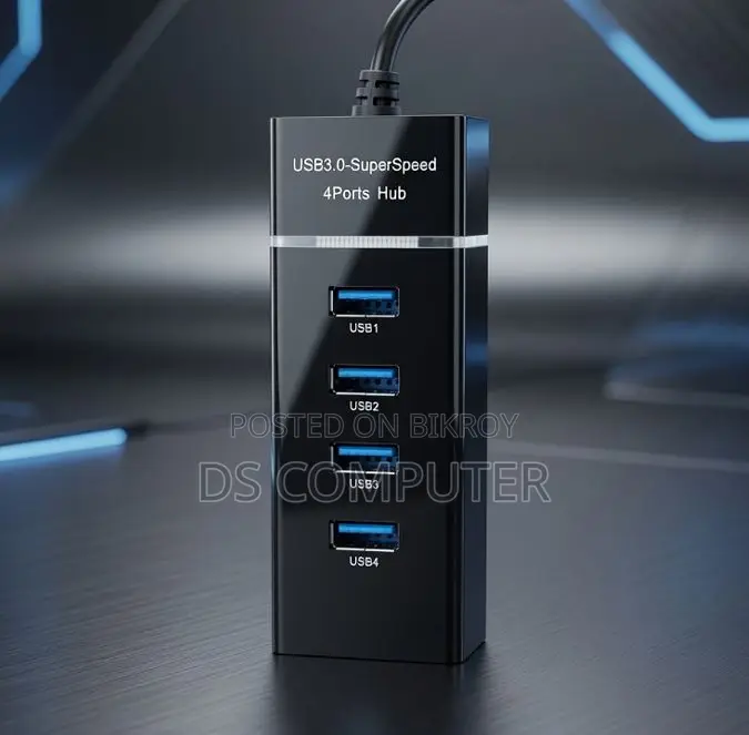 4-Port High-Speed USB 3.0 Hub With 30cm Cable