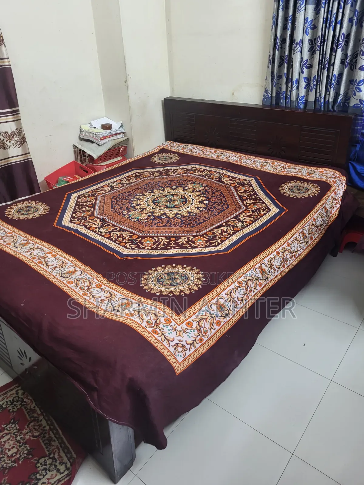 Malaysian Wood Bed with Mattress