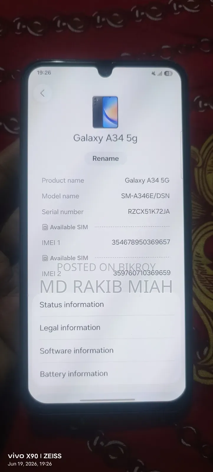 Samsung Galaxy A34 5G 128 GB Black