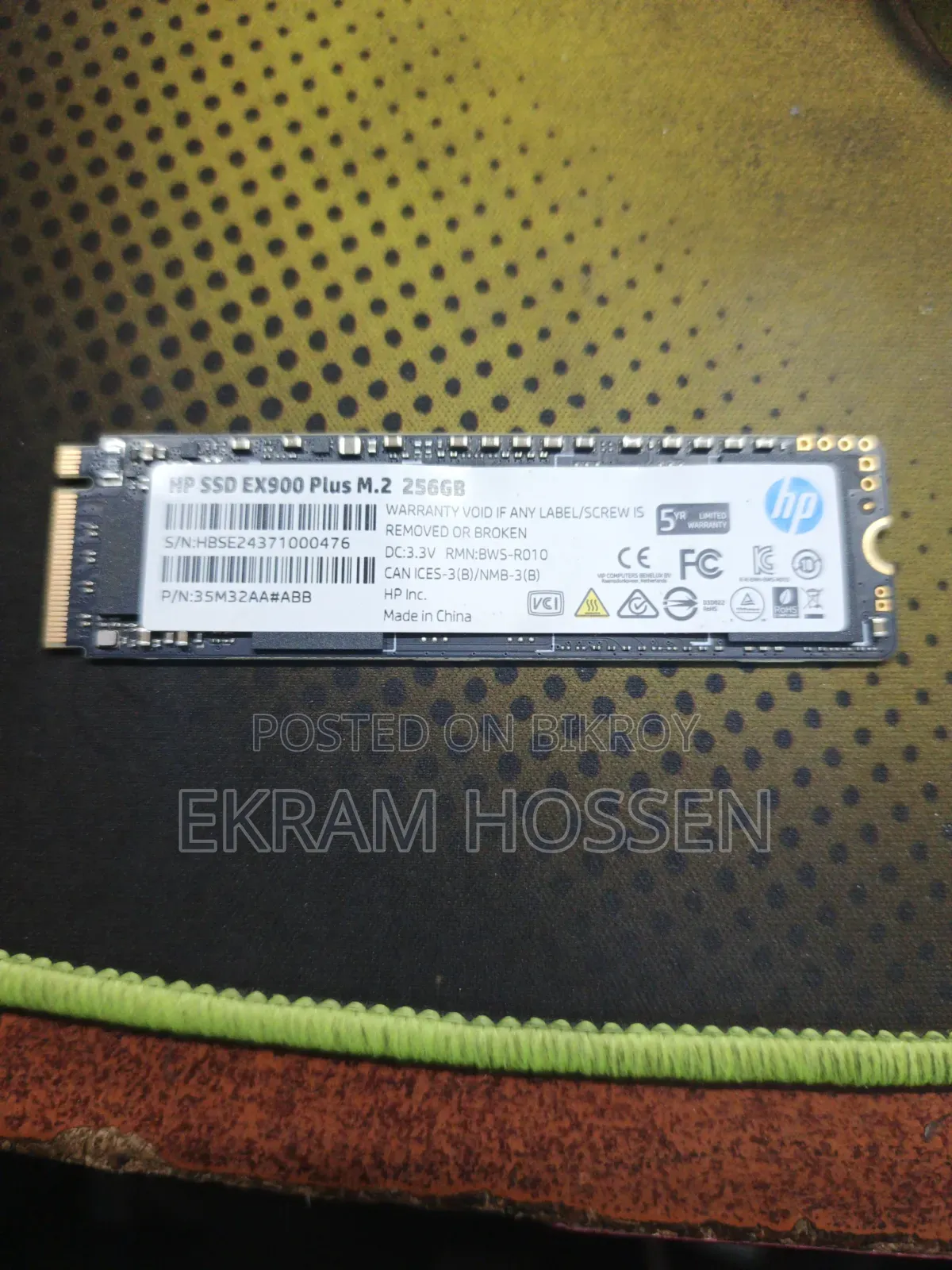Hp SSD Ex900 Plus M.2 256gb