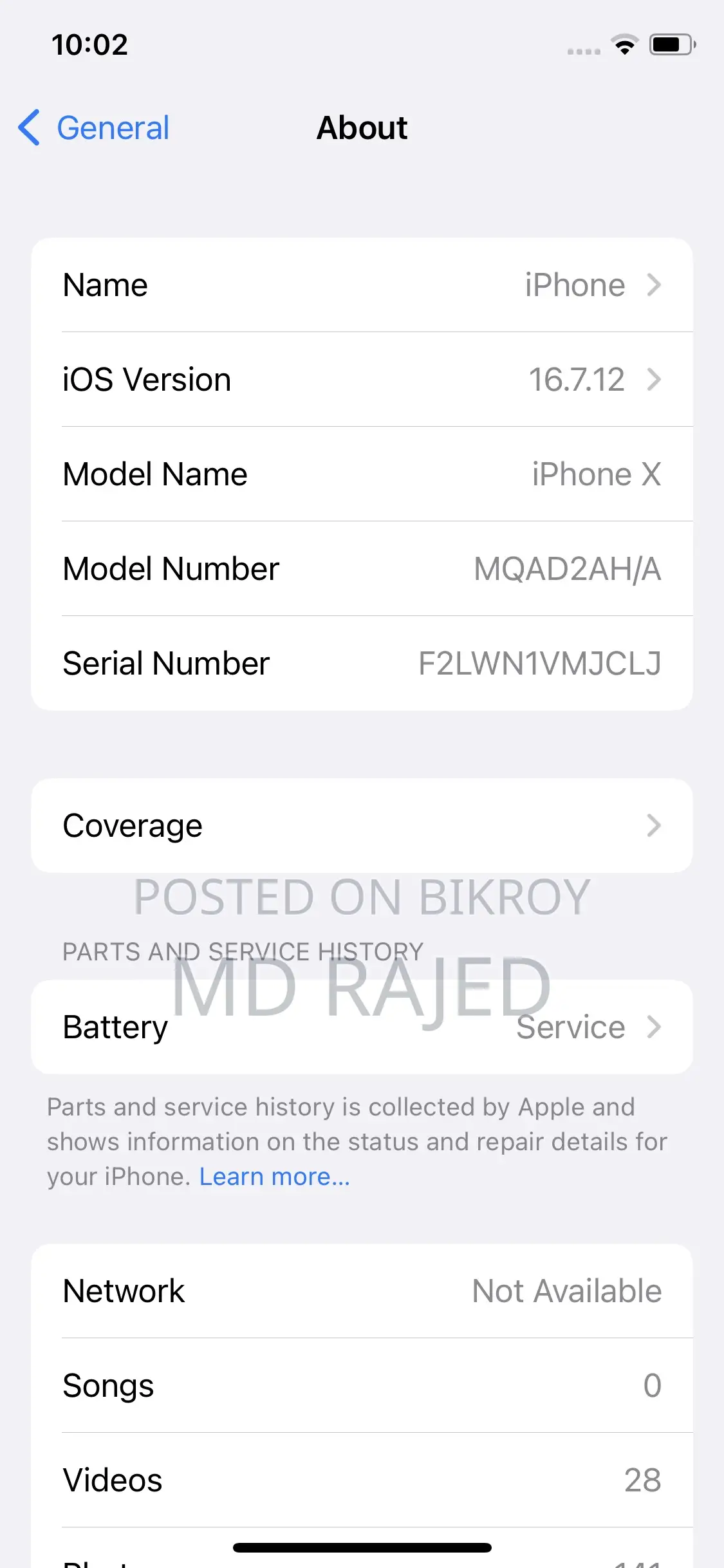 Apple iPhone X 64 GB White