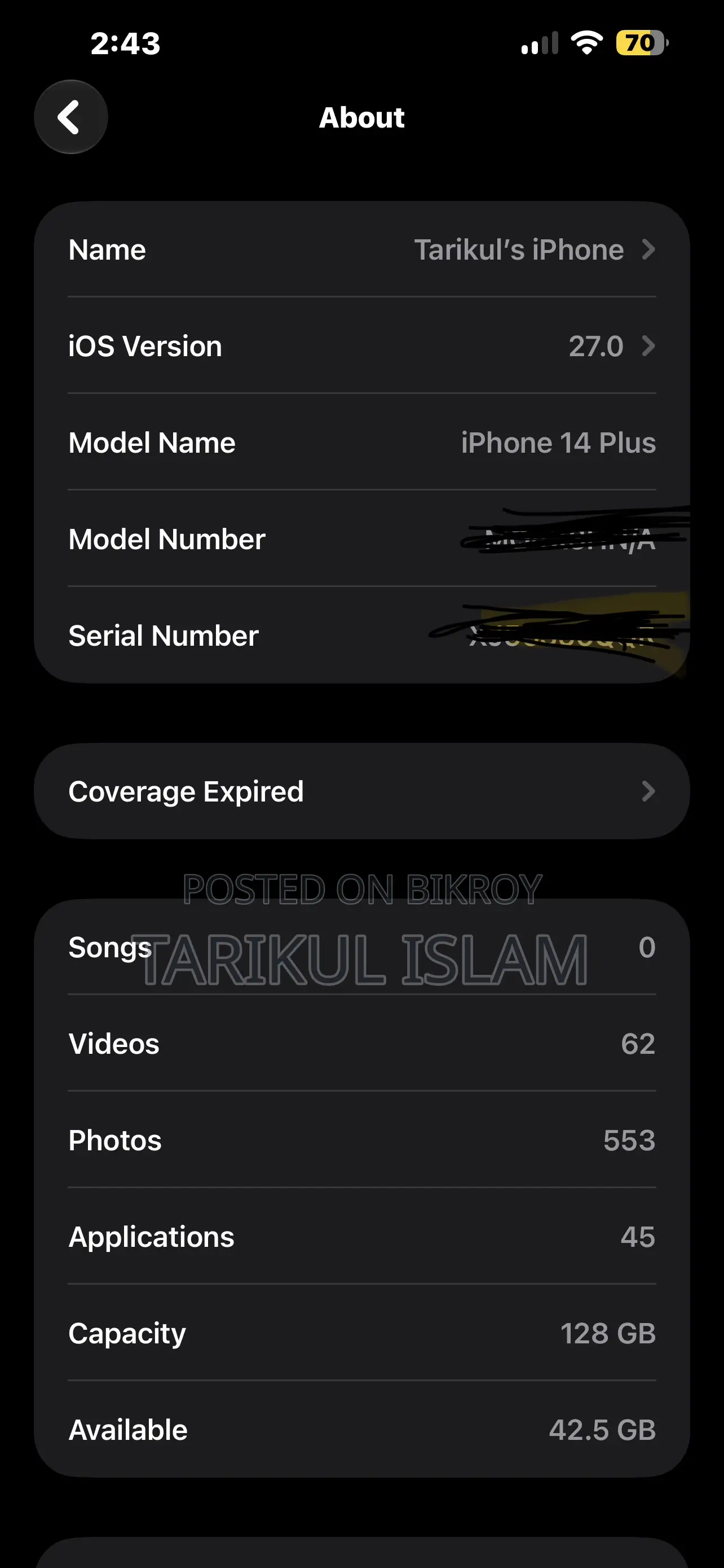 Apple iPhone 14 Plus 128 GB Black