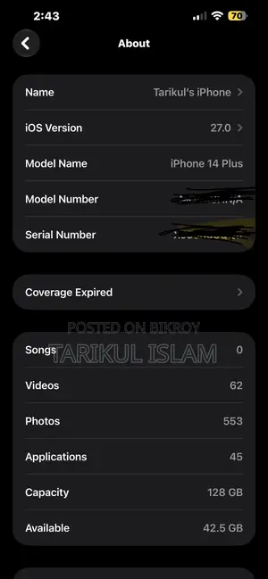 Apple iPhone 14 Plus 128 GB Black
