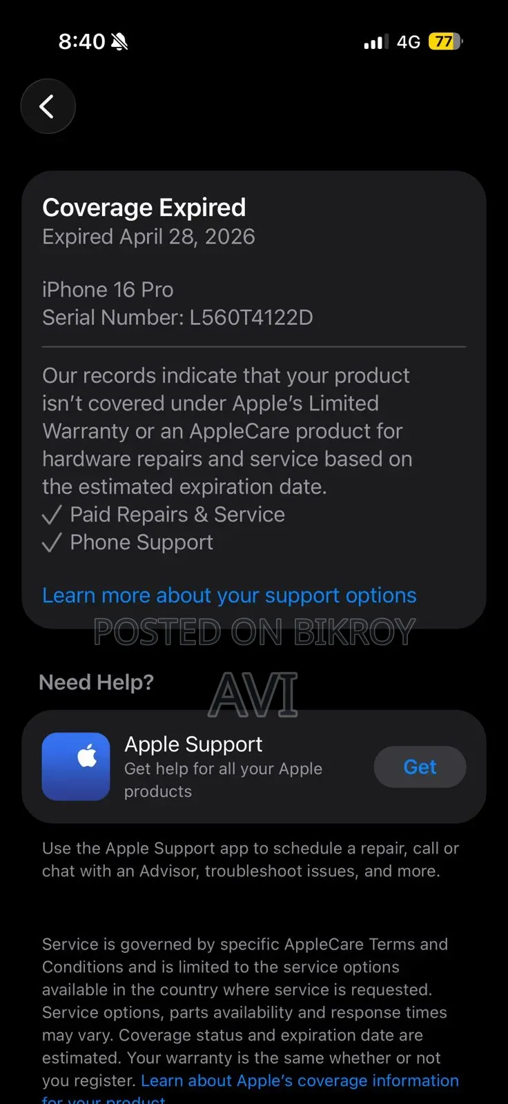 Apple iPhone 16 Pro 256 GB Silver
