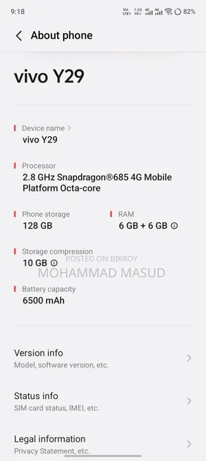 Vivo Y29 128 GB Black