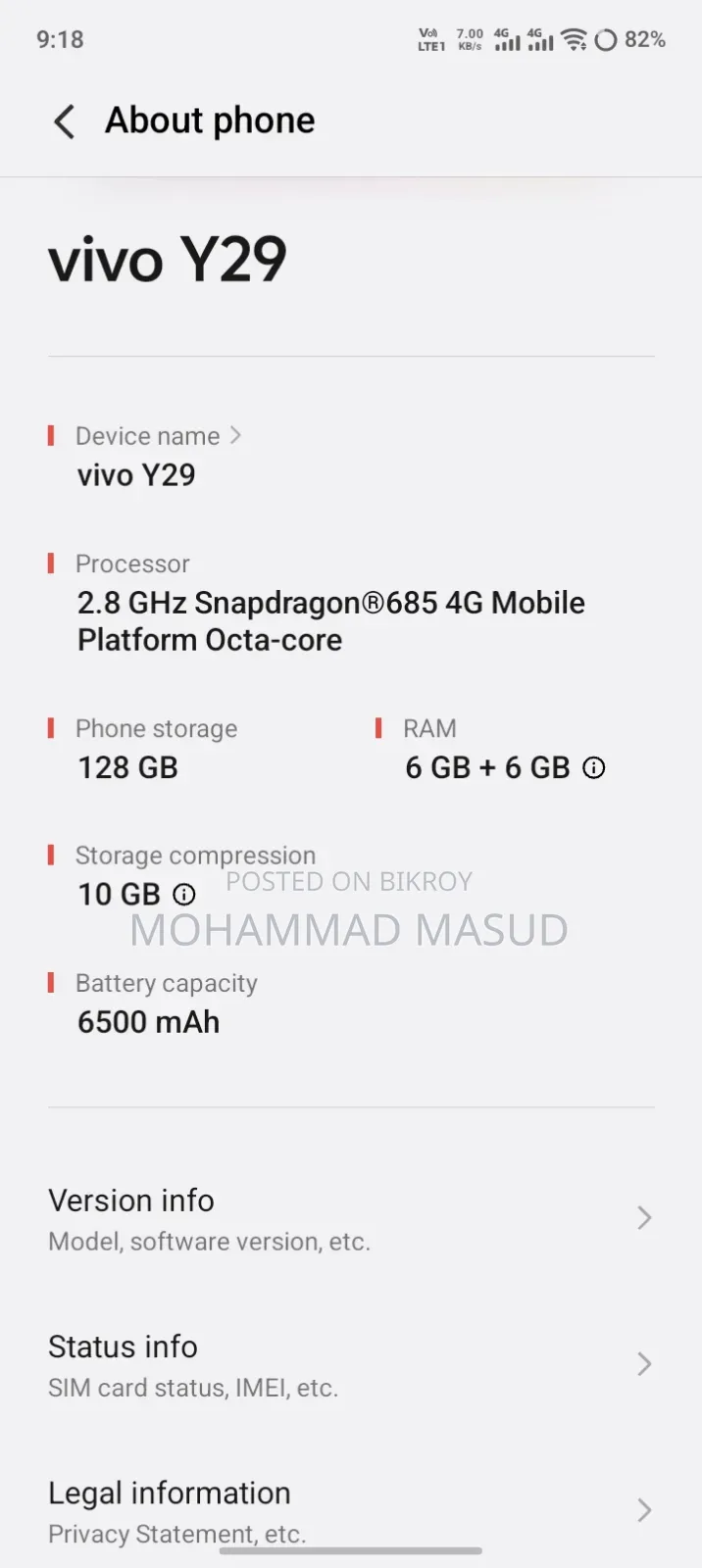 Vivo Y29 128 GB Black