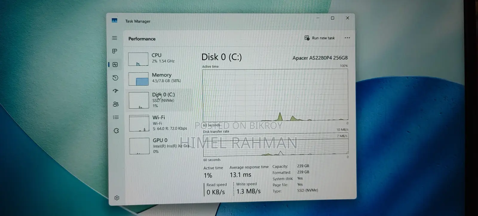 Laptop Acer Aspire 3 8GB Intel Core I5 SSD 256GB